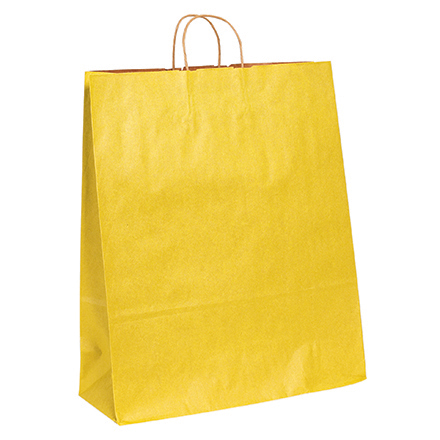 16 x 6 x 19 <span class='fraction'>1/4</span>" Yellow Tinted Shopping Bags