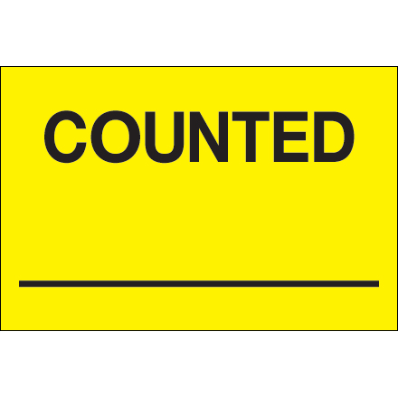 2 x 3" - "Counted ___" (Fluorescent Yellow) Labels