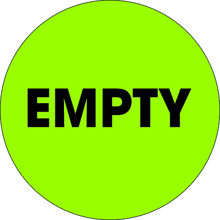 2" Circle - "Empty" Fluorescent Green Labels