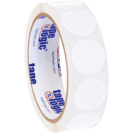 1" Circles - White Removable Labels