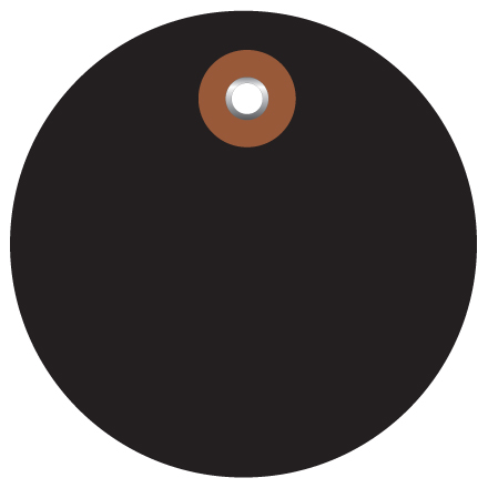 2" Black Plastic Circle Tags