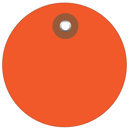 2" Orange Plastic Circle Tags
