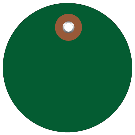 2" Green Plastic Circle Tags