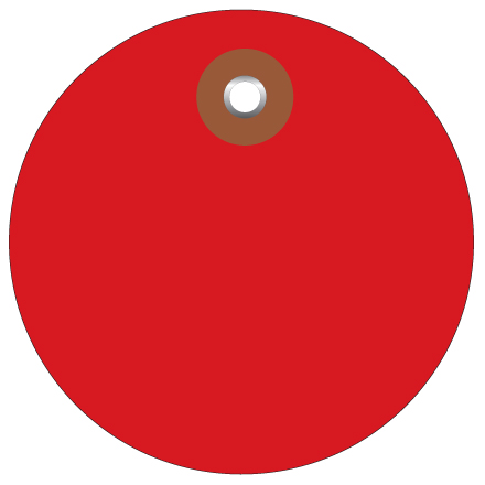 3" Red Plastic Circle Tags