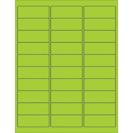 2 <span class='fraction'>5/8</span> x 1" Fluorescent Green Removable Rectangle Laser Labels