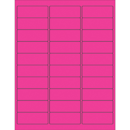2 <span class='fraction'>5/8</span> x 1" Fluorescent Pink Removable Rectangle Laser Labels