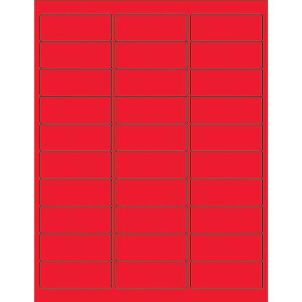 2 <span class='fraction'>5/8</span> x 1" Fluorescent Red Removable Rectangle Laser Labels