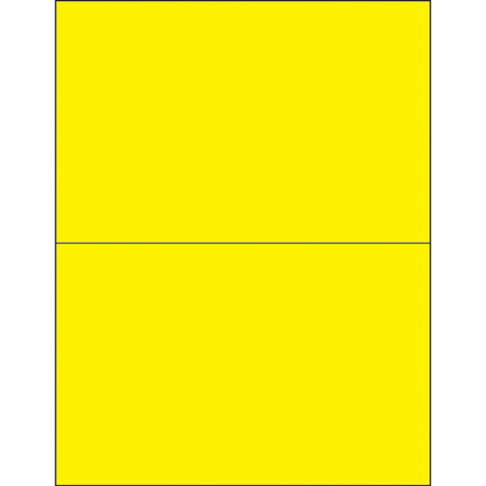 8 <span class='fraction'>1/2</span> x 5 <span class='fraction'>1/2</span>" Fluorescent Yellow Removable Rectangle Laser Labels