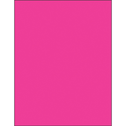 8 <span class='fraction'>1/2</span> x 11" Fluorescent Pink Removable Rectangle Laser Labels