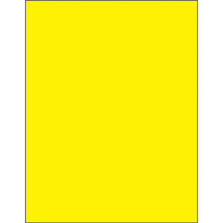 8 <span class='fraction'>1/2</span> x 11" Fluorescent Yellow Removable Rectangle Laser Labels