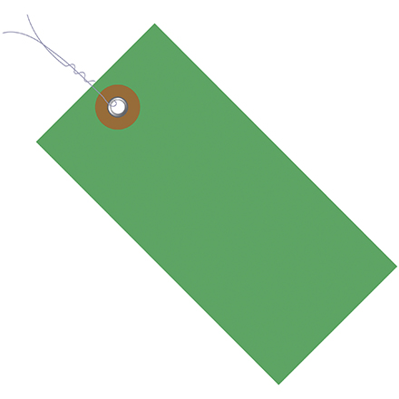 3 <span class='fraction'>3/4</span> x 1 <span class='fraction'>7/8</span>" Green Tyvek<span class='rtm'>®</span> Pre-Wired Shipping Tag