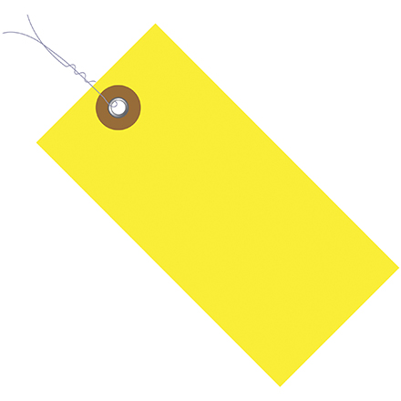 5 <span class='fraction'>1/4</span> x 2 <span class='fraction'>5/8</span>" Yellow Tyvek<span class='rtm'>®</span> Pre-Wired Shipping Tag