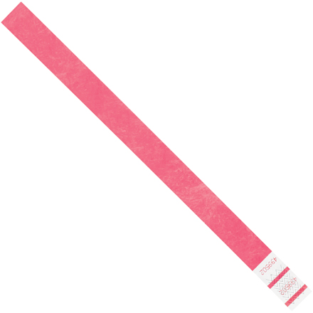 3/4 x 10" Pink Tyvek<span class='rtm'>®</span> Wristbands