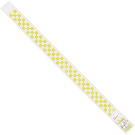 3/4 x 10" Yellow Checkerboard Tyvek<span class='rtm'>®</span> Wristbands